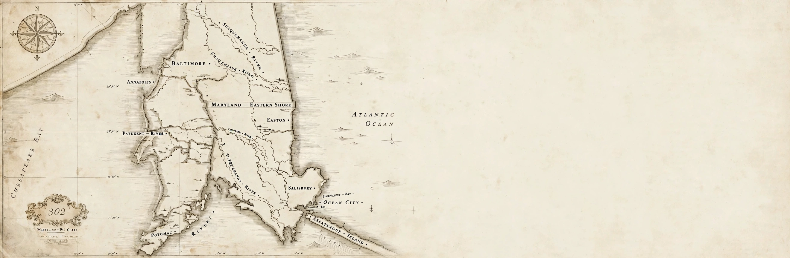 Antique nautical chart of the Delaware coast