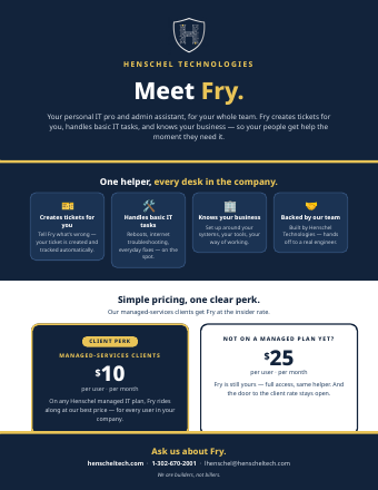 Meet Fry pricing flyer thumbnail